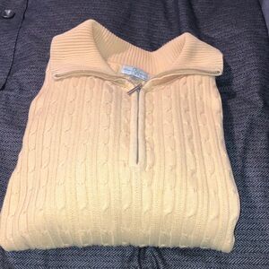 Studio Works Cream Zip-Up Cable Knit Sweater
